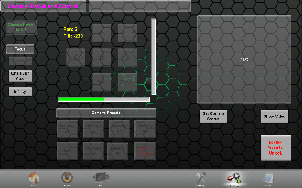 Touch Scr Camera Control